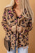 Brown Plush Fur Leopard Coat Shewin 