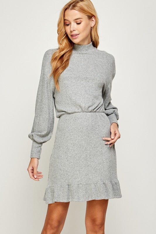 Brushed Knit Ribbed Dress 2 hearts 