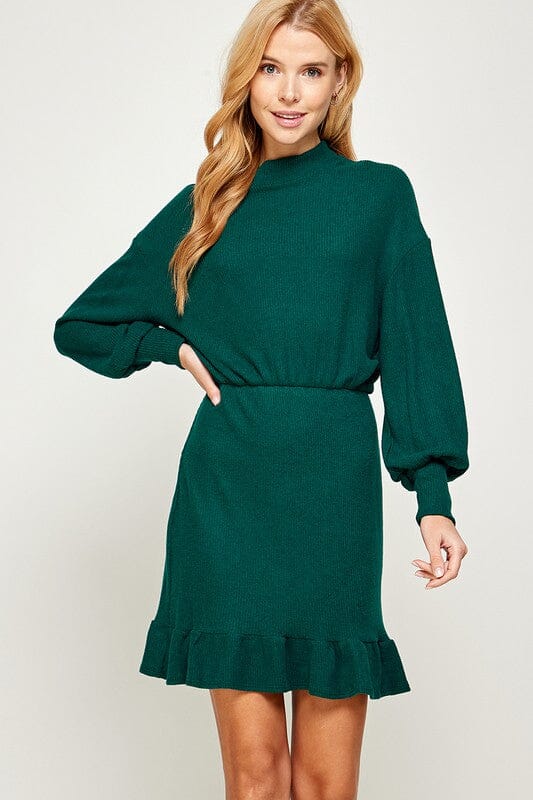 Brushed Knit Ribbed Dress 2 hearts 