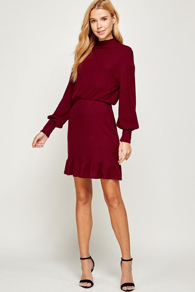 Brushed Knit Ribbed Dress 2 hearts 