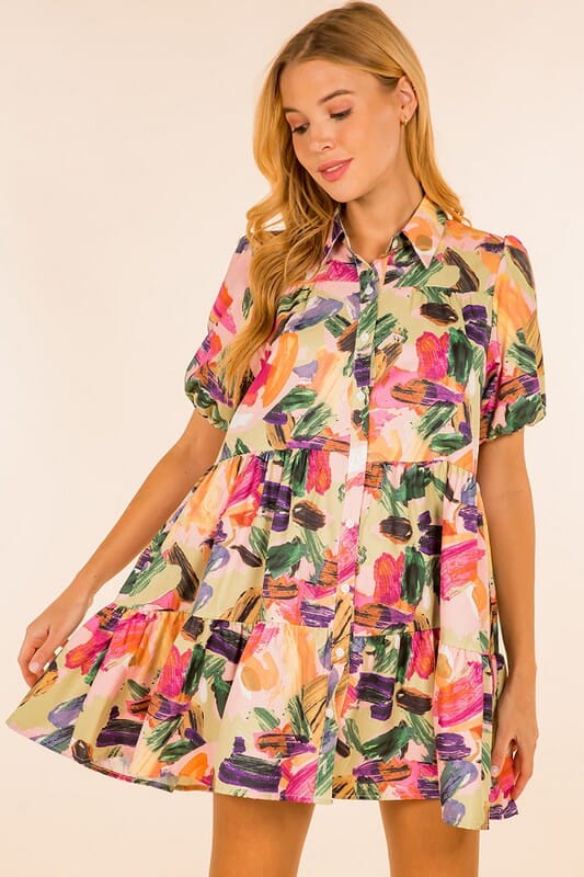 Brushstroke Shirt Dres Sundayup 