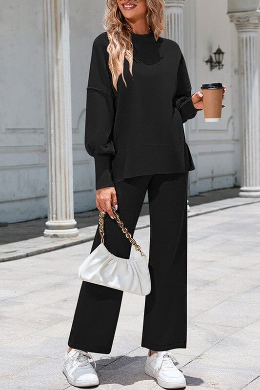 Bubble Sleeve Sweater Set Kentce 