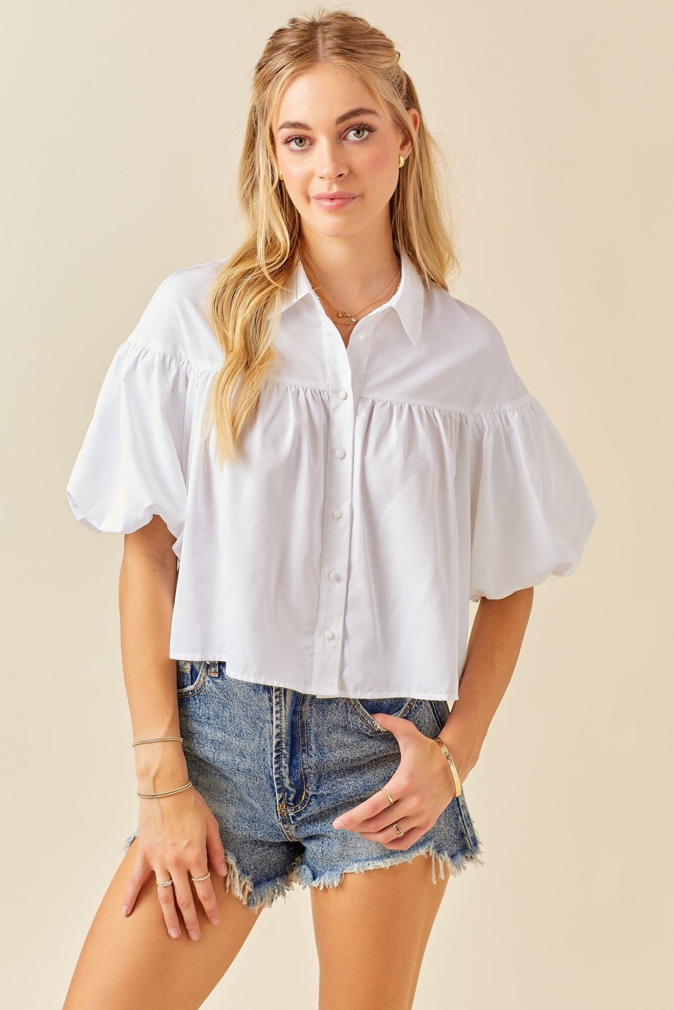 Button Button Sleeve Top day + moon 