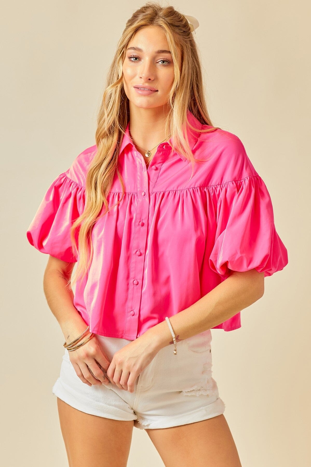 Button Button Sleeve Top day + moon 
