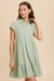Button Front Cap Sleeve Dress In Loom 