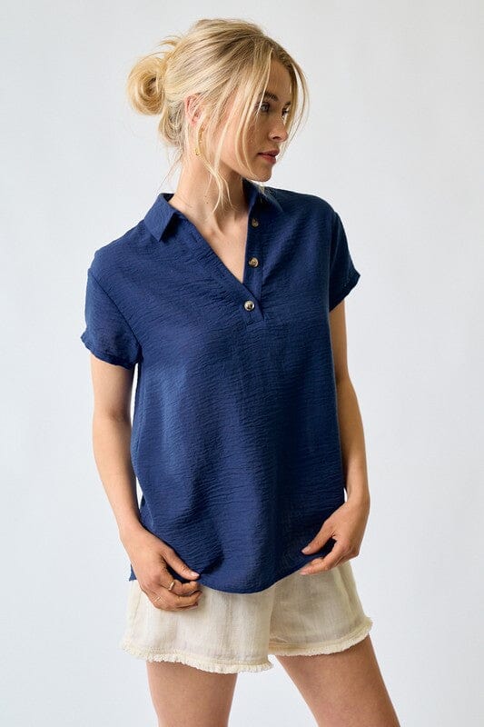 Button Pop-Over Top Doe & Rae 
