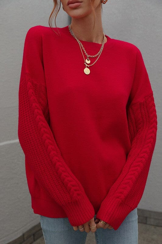 Cable Sleeve Sweater lily clothing 