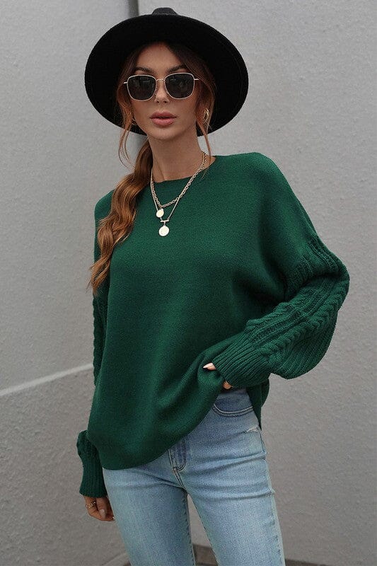 Cable Sleeve Sweater lily clothing 