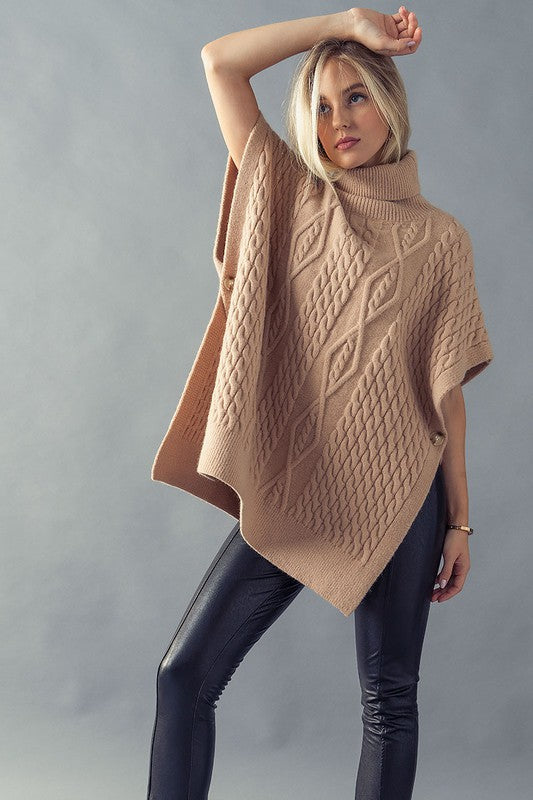 Camel Turtleneck Poncho Trend Notes 