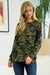 Camo French Terry Top with Striped Detail Doe & Rae 