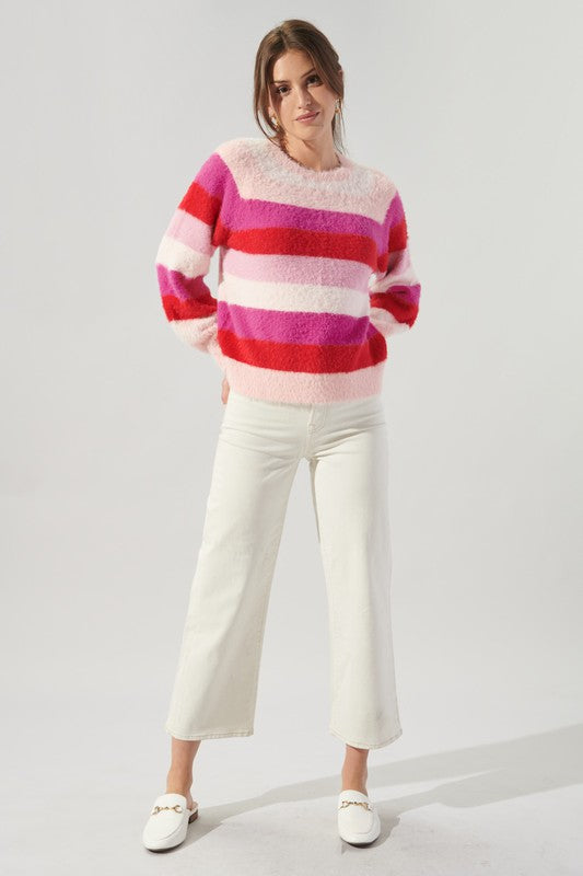 Candy Cane Stripe Eyelash Sweater Sugarlips 