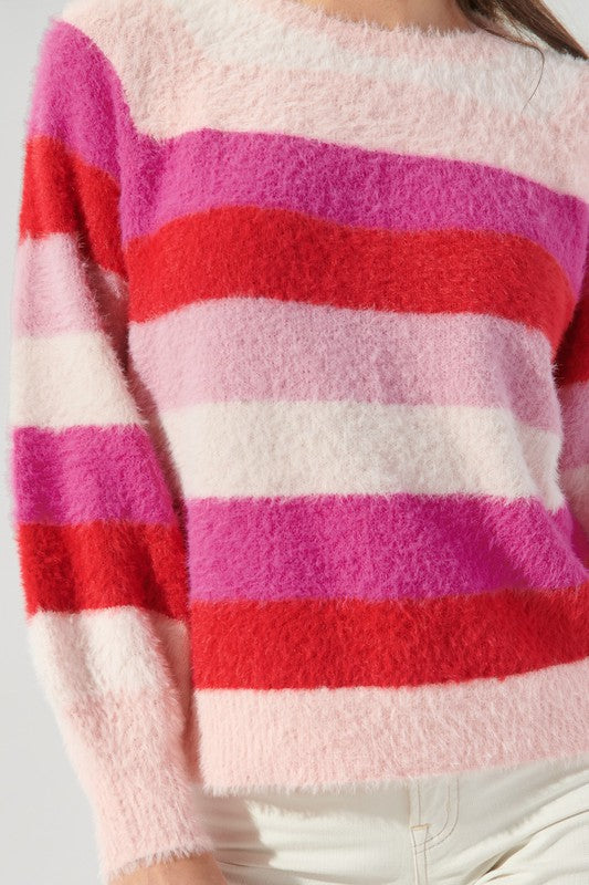 Candy Cane Stripe Eyelash Sweater Sugarlips 