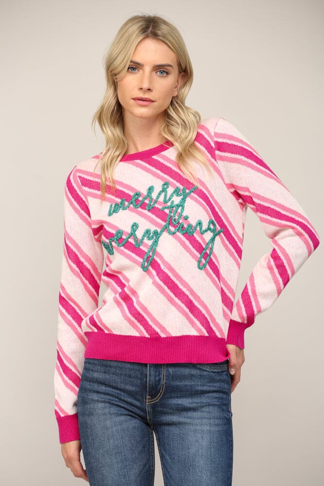 Candy Cane Stripe Merry Everything Sweater Fate 
