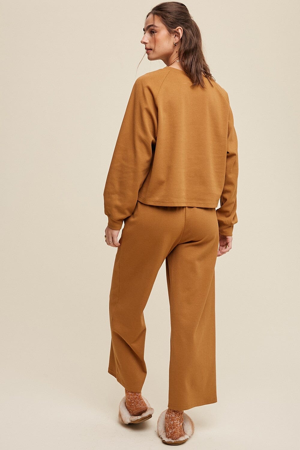 Caramel V-neck Sweatshirt and Pants Set listicle 