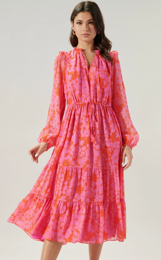 Carolina Reaper Kristen Tiered Midi Dress Sugarlips 