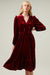 Charleston Ruffle Velvet Midi Dress Sugarlips 