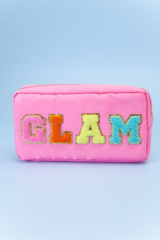 Chenille Letter Glam Bag wall to wall Pink 