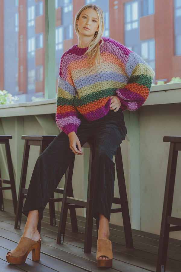 Chunky rainbow cheap sweater