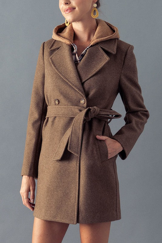 Classic Notched Collar Tie Waist Midi Coat Trend Notes 