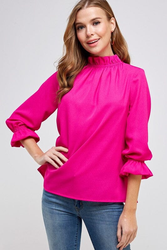 Classic Ruffle Neck Top 2 hearts 