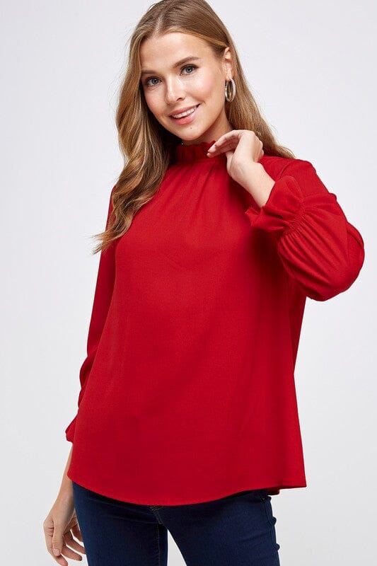 Classic Ruffle Neck Top 2 hearts 