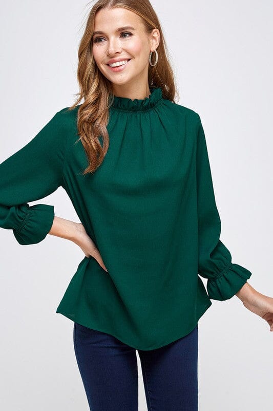 Classic Ruffle Neck Top 2 hearts 