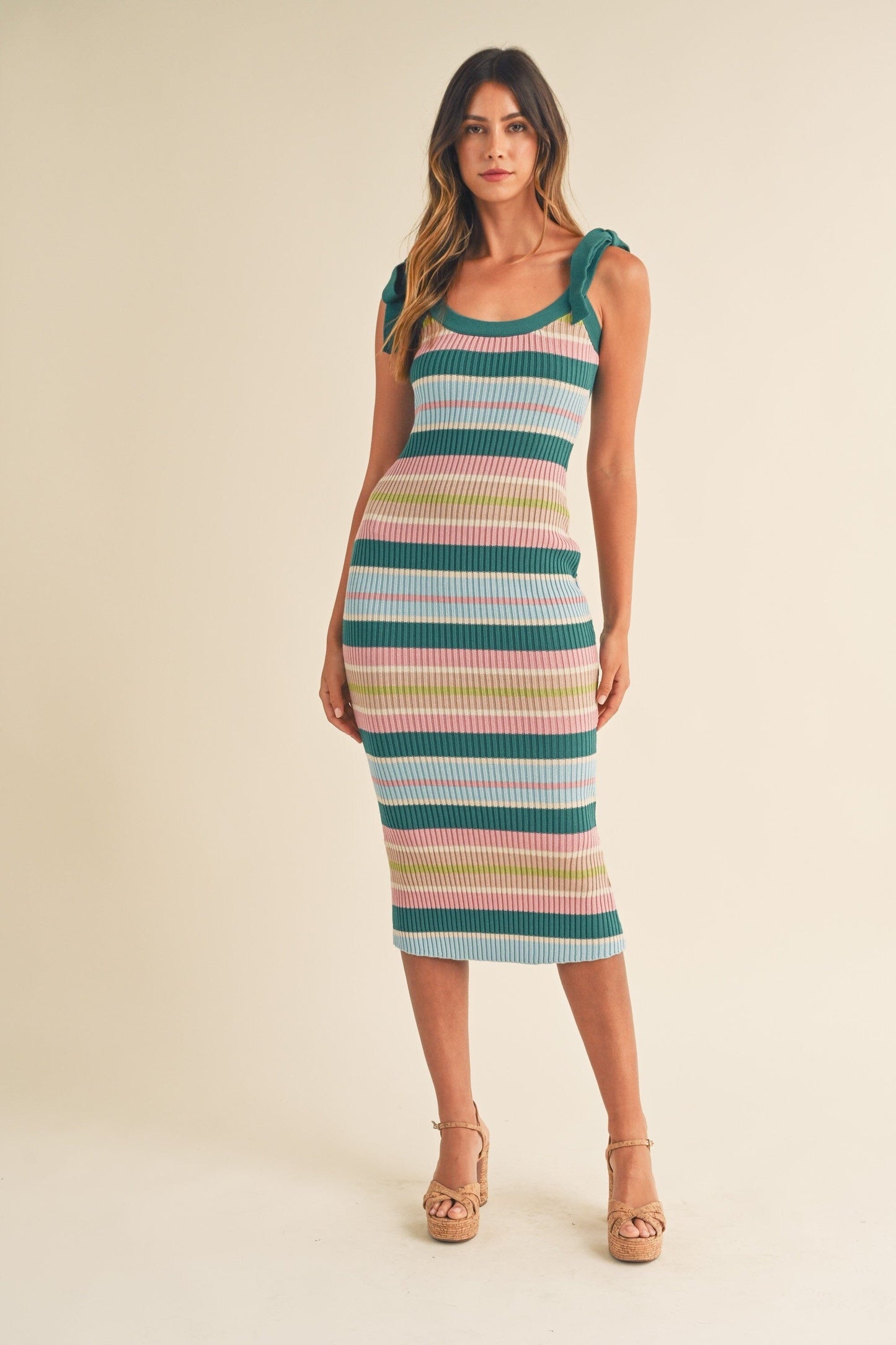 Colorblock Knit Stripe Dress Mable 