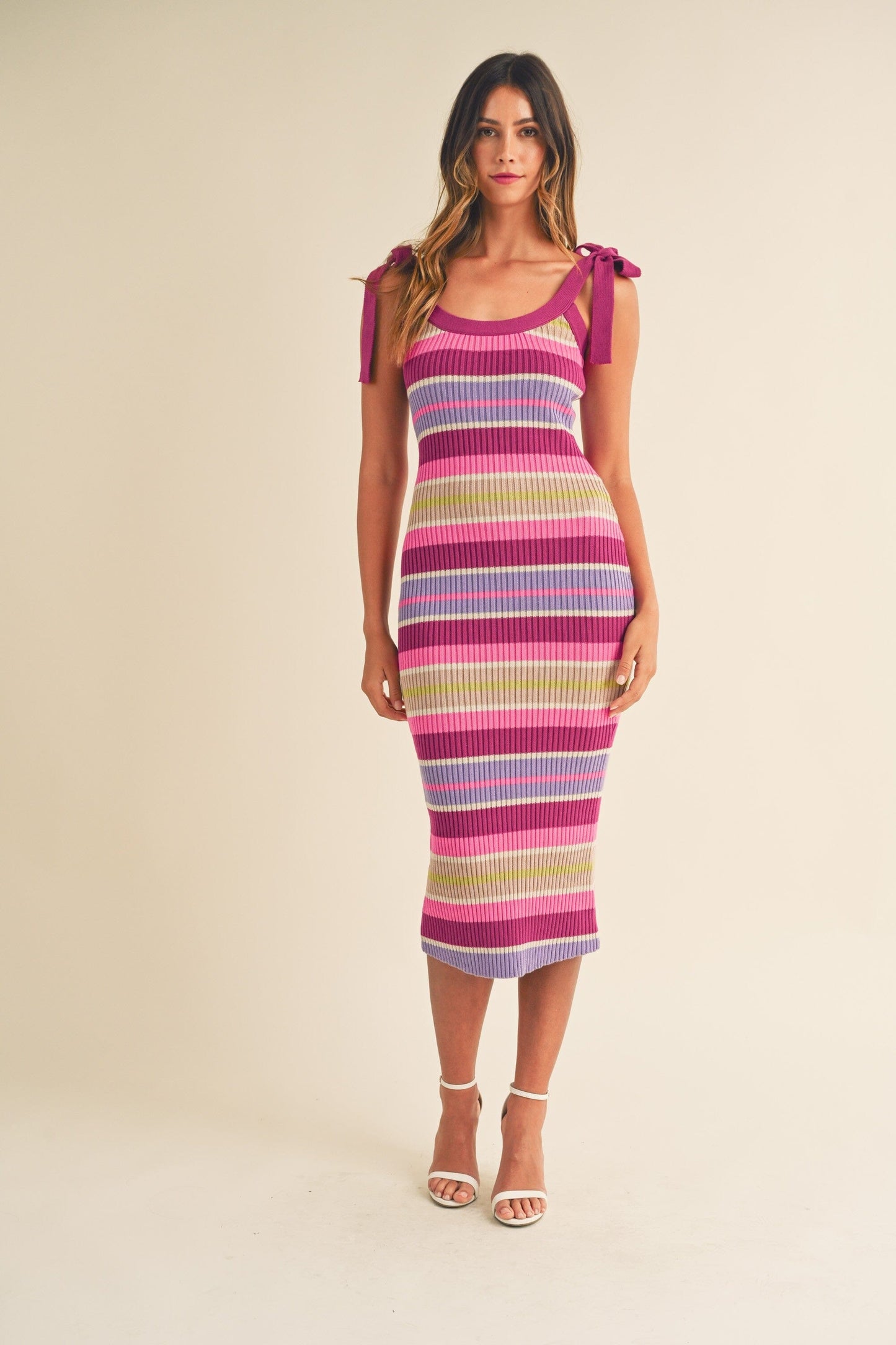 Colorblock Knit Stripe Dress Mable 