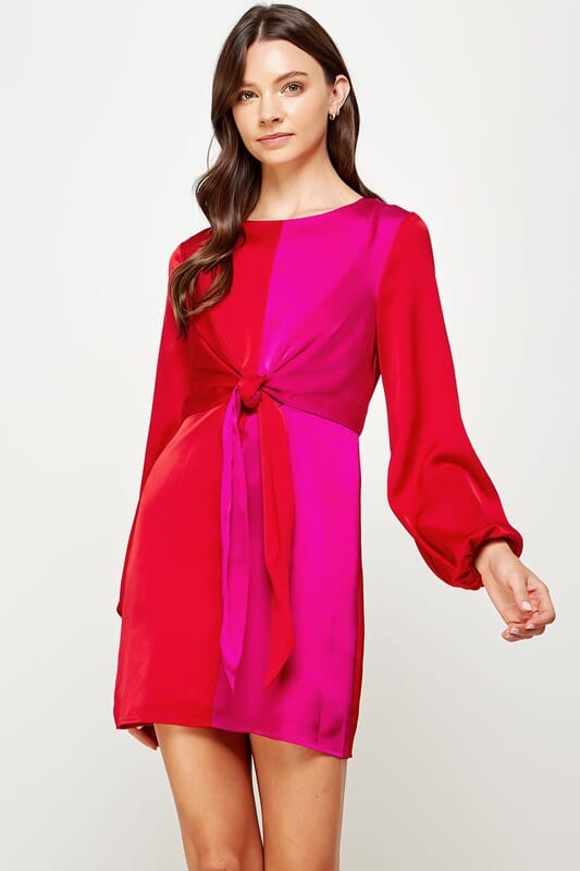 Colorblock Knot Front Dress Strut and Bolt 