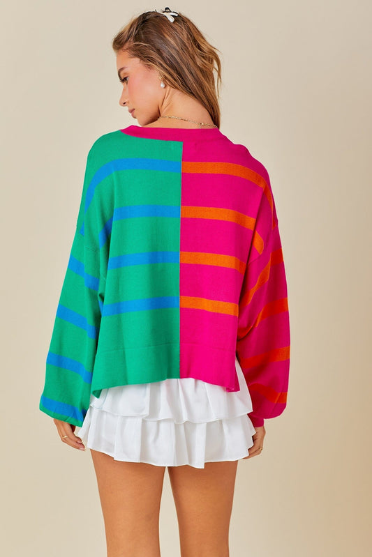 Colorblock Stripe Knit Sweater day + moon 