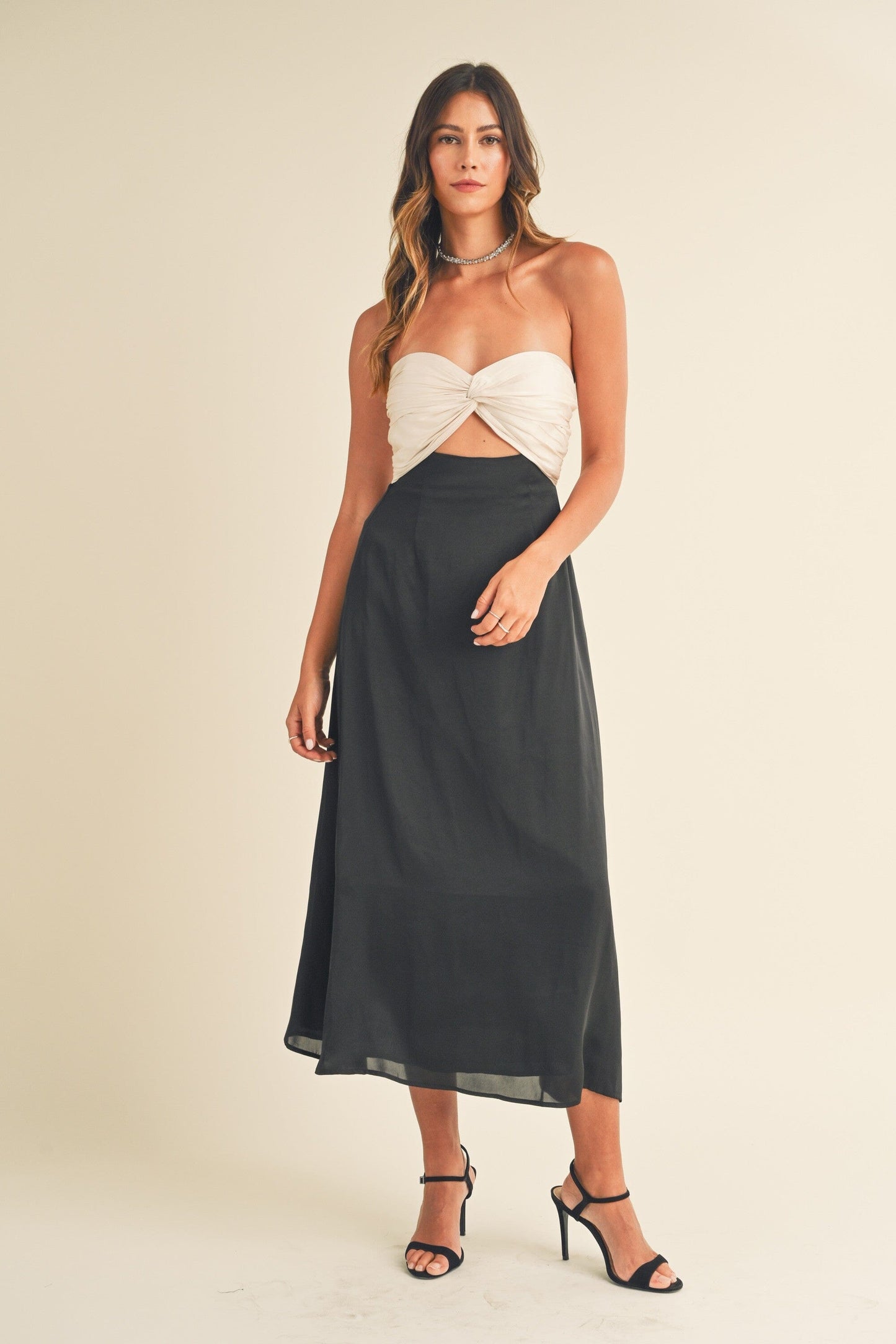 Colorblock Twist Front Dress Mable 