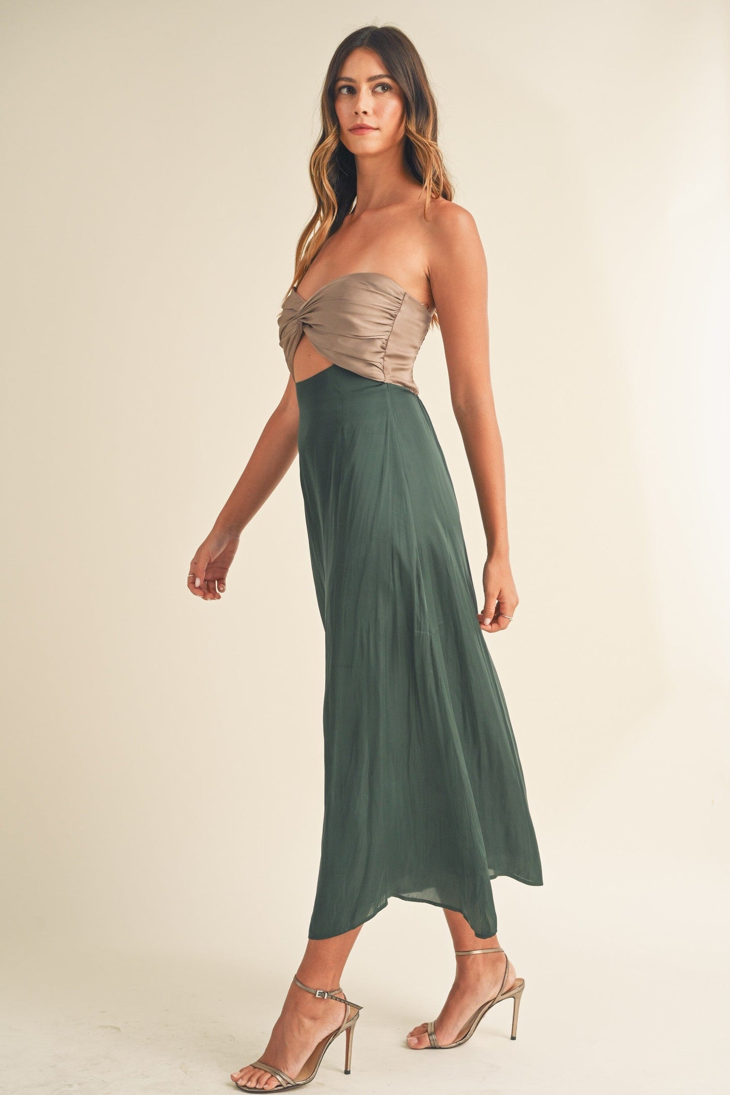 Colorblock Twist Front Dress Mable 