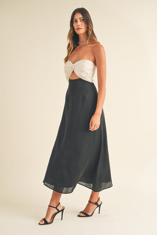 Colorblock Twist Front Dress Mable 