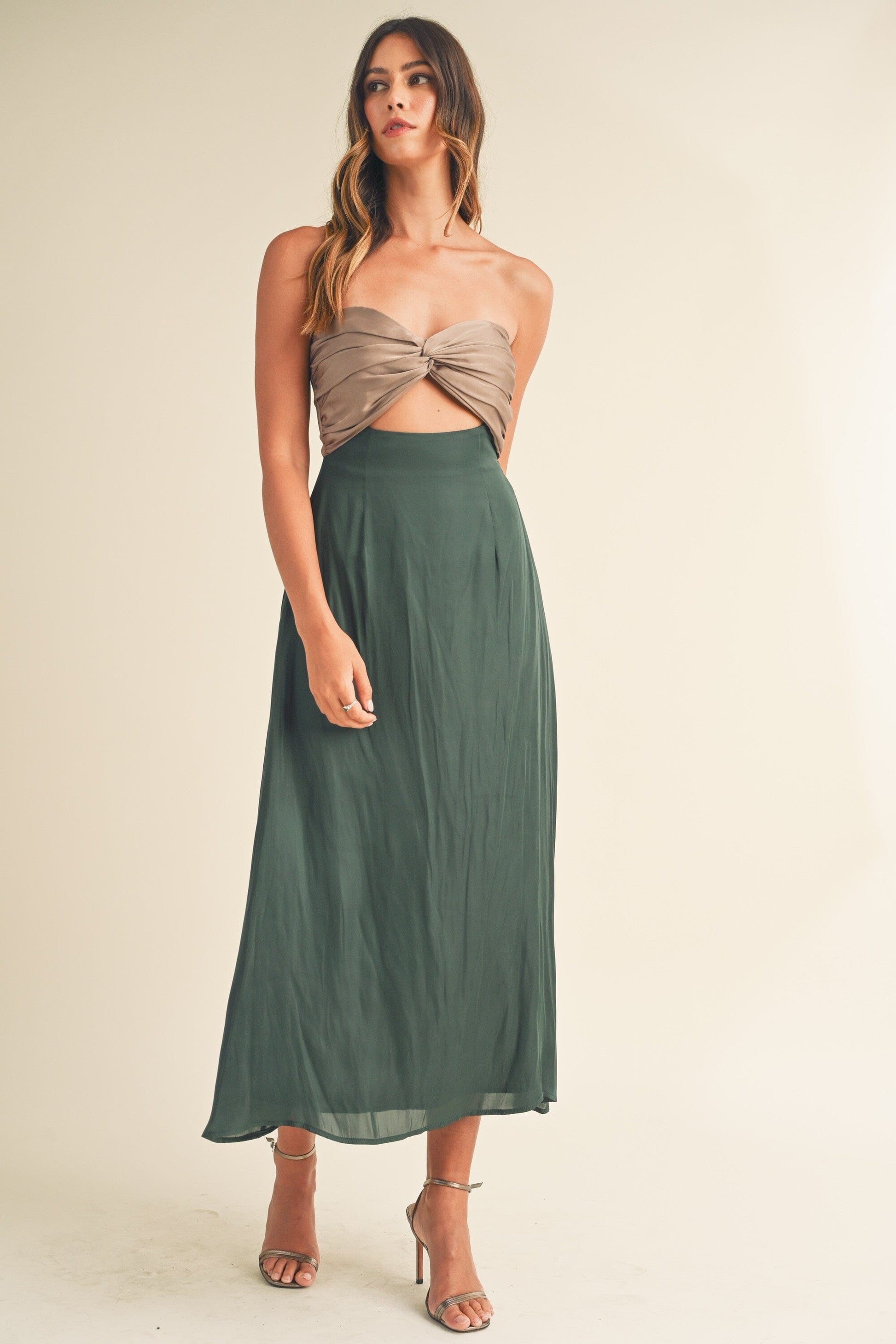 Colorblock Twist Front Dress Mable 