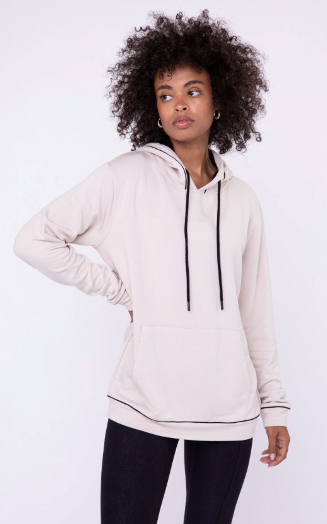 Contrast Hoodie Pullover Mono B 