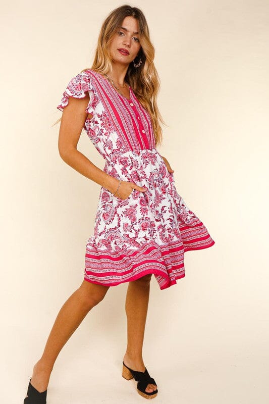 Contrasting Border Dress Haptics 
