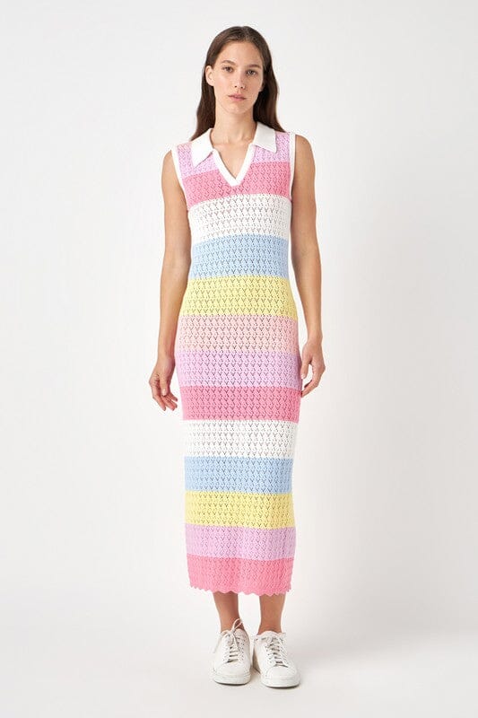 Crochet Striped Midi English Factory 