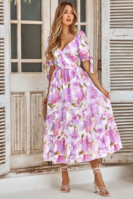 Cross Front Floral Midi supreme fashion 