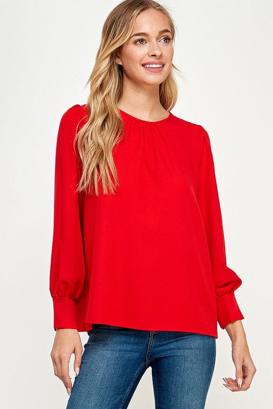 Cuffed Sleeve Top 2 hearts 