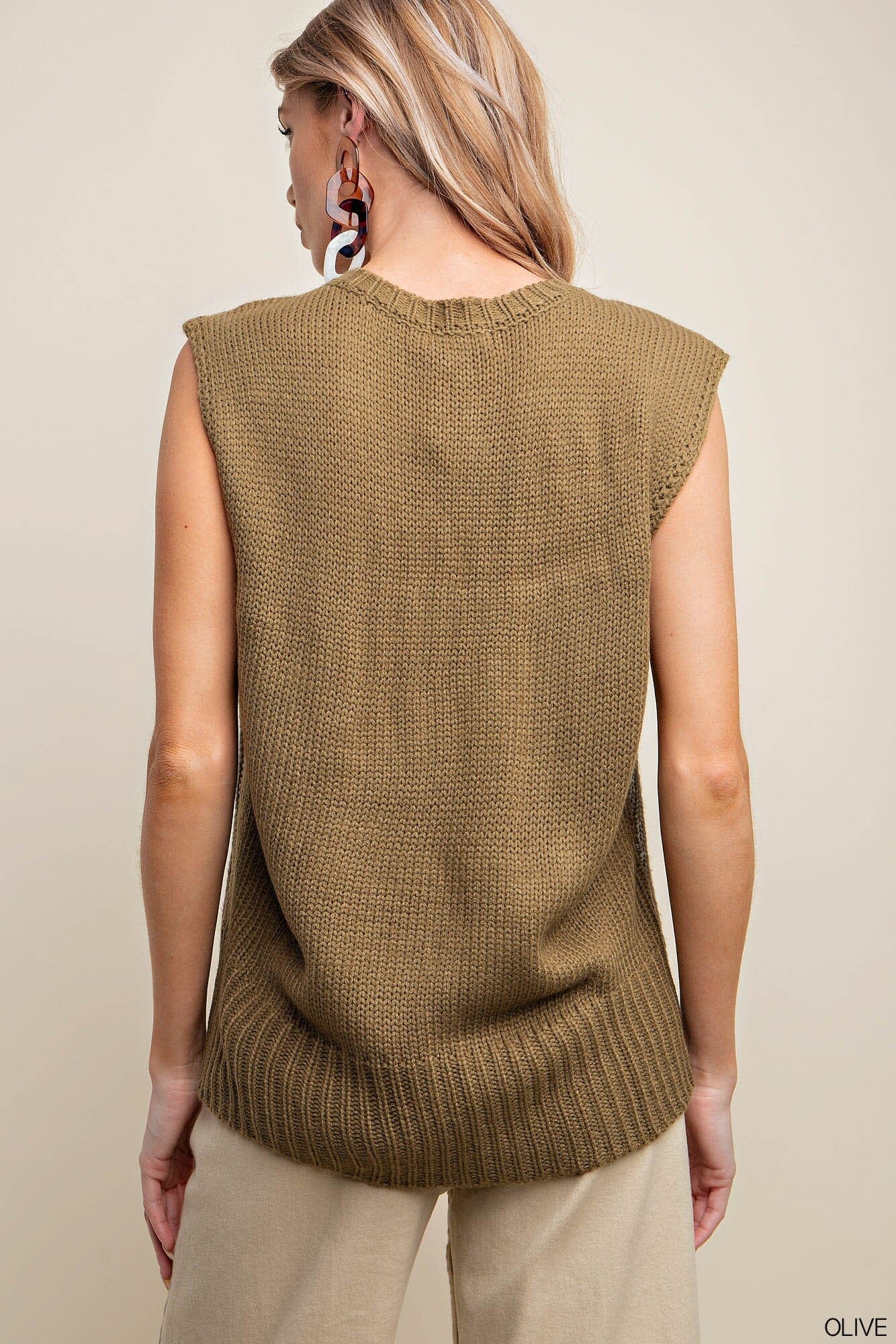 Cute Knit Vest Sweater SNAP-Something New And Pretty 