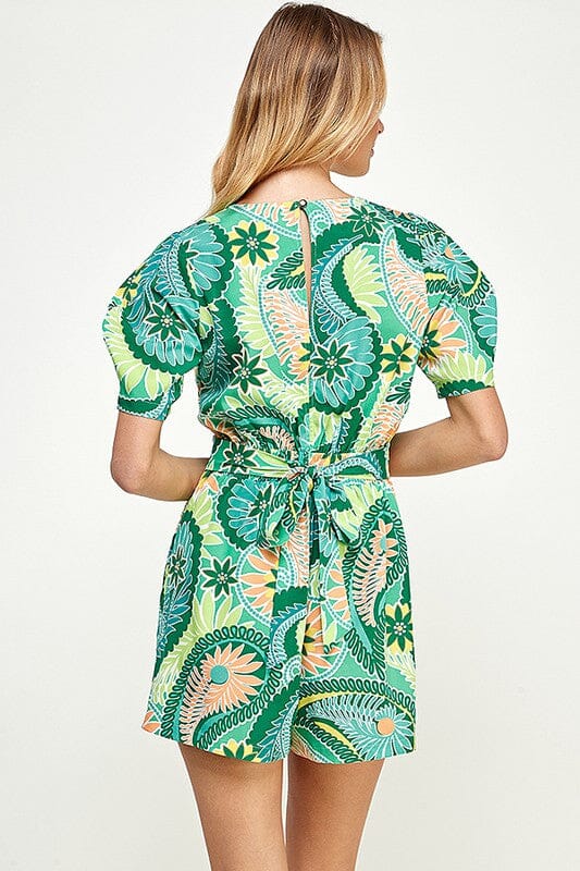 Cutout Print Romper milk & honey 