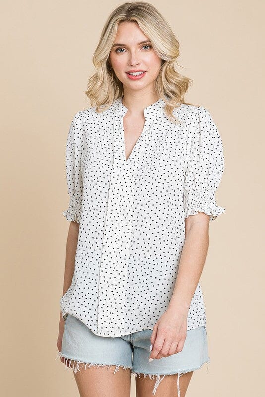 Dotted Puff Sleeve Top RolyPoly 