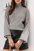 Drop Shoulder Bubble Sleeve Knit Sweater Kentce 