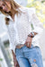 Embroidered ruffle shoulder blouse SNAP-Something New And Pretty 