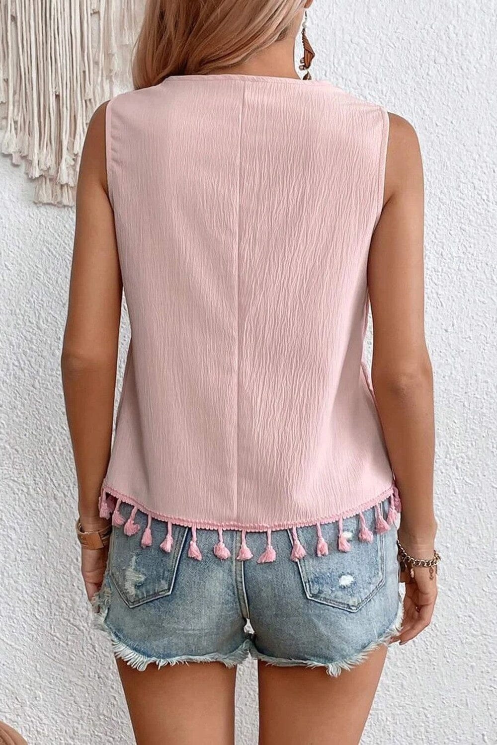 Embroidered Tassel Tank shoppingwill 