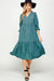 Emerald Floral Smocked Puff Sleeve Midi Solution 