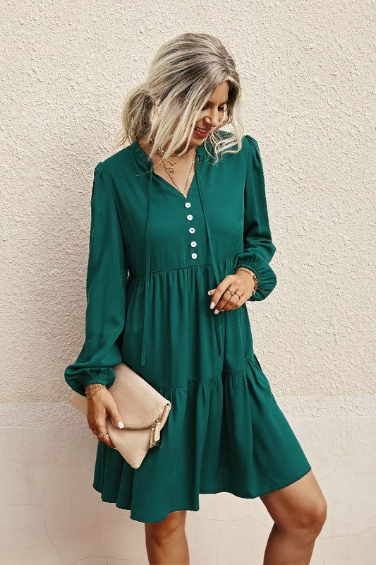 Emerald Henley LS Dress supreme fashion 