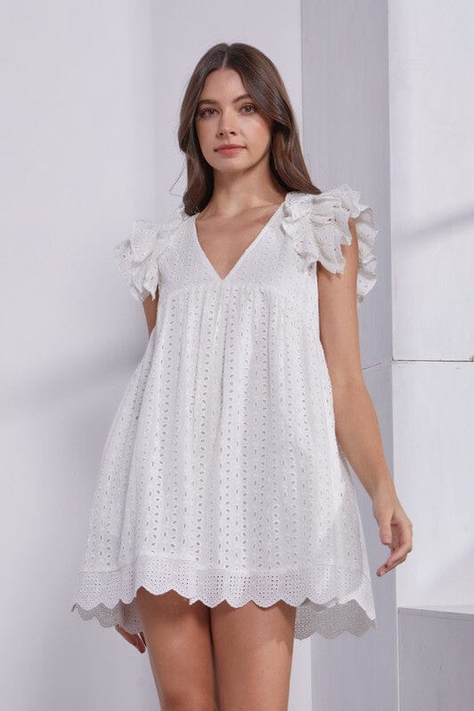 Eyelet Romper Dress SNAP-Something New And Pretty Eyelet Romper Dress SNAP-Something New And Pretty
