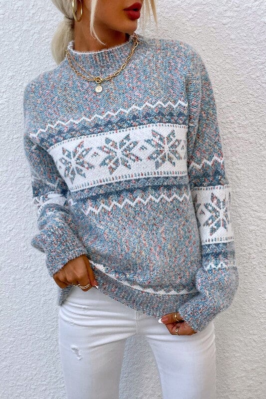 Fair Isle Snowflake Sweater Shewin 