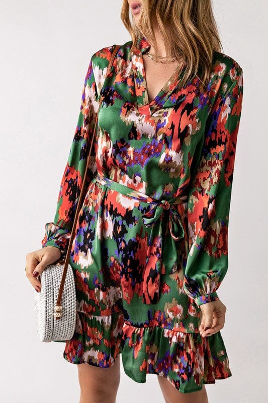 Fall 23 Abstract Watercolor Dress Shewin 